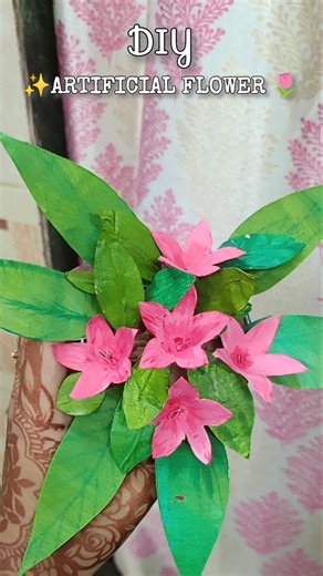 Diy artificial flowers 💐 Aesthetic home decor idea#painting #shorts #explore #art #diy #drawing