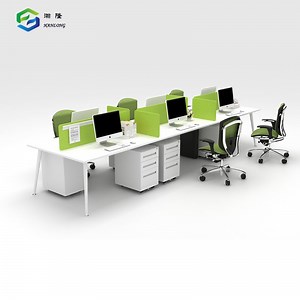 [Hot Item] High Quality Workstation Table White Office Furniture Desks for Six People