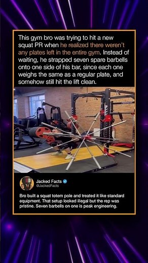 This gym bro was trying to hit a new squat PR when he realized there weren't any plates left