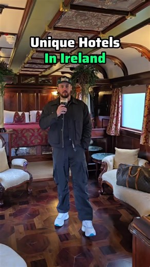 Unique Hotel Stays In Ireland 🇮🇪 How about a night on the Orient Express? 🚃 The carriage room @bellinterhousehotel is incredibly special ❤️ With expertly designed dark wood, brass fixtures, antique furniture, and two stone columns, it screams classic luxury 😀 Bellinter House also boasts one of the country's top spas, featuring multiple saunas, pools, and relaxation areas 😌 Located in the historic Boyne Valley, explore Ireland's rich history right on its doorstep! A fantastic unique stay jus