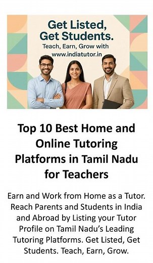 Top 10 Best Home and Online Tutoring Platforms in Tamil Nadu for Teachers #TamilNaduTutors #Tutoring
