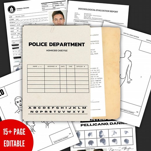 True Crime Case File – Custom Serial Killer Kit – Canva – Vintage Report – Template for DIY Personalized Criminal File Themed Design CSI - Etsy