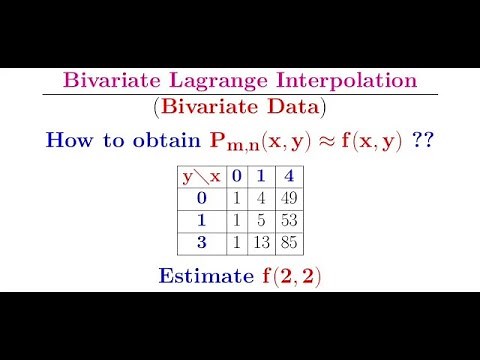 How to interpolate Bivariate Data using Bivariate Lagrange Interpolation technique.