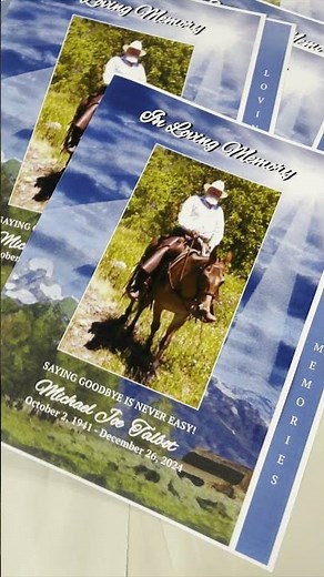 4 Sided Graduated Funeral Program Reveals 1 Tab