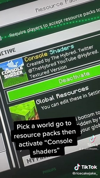 shaders on xbox! #fyp #minecraftbuilding #mods #xbox #shaders #graphics #minecraft #mc #fup #xyzbca