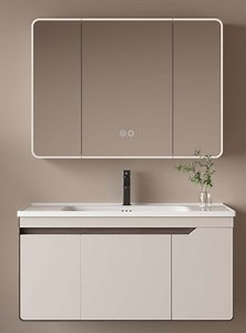 [Hot Item] Factory Direct Price Wood Bathroom Showroom Single Sink Vanity Cabinet with Sink