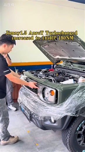 Meiting Wei(VT/AnroT/HKS) on Instagram: "Suzuki Jimny 1.5 special AnroT exhaust gas turbocharger kit increases the horsepower of the original car by 40%, pressure within 0.4bar and can also be optionally upgraded with the exhaust system, the power is increased by another 15%, and the original position is upgraded without damage✅💯"