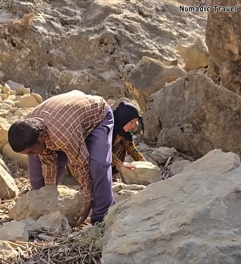 23K views · 370 reactions | Single Mother and Her Child Survive Alone by the Wild River Nomadic Construction with Stone andMud | Nomadic Travel | Facebook