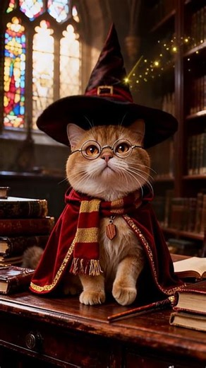 Wizard Hermione Kitty Uses Magic to Wear Her Hat… CUTEST Thing Ever! 🐱✨#petshorts #cat #harrypotter