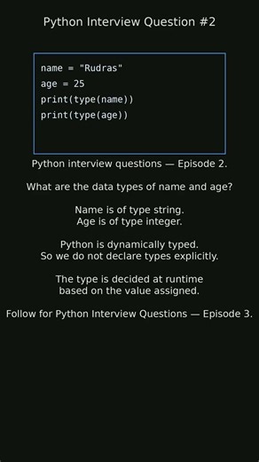 Python Interview Question #1 – Ep 2🔥 #Shorts