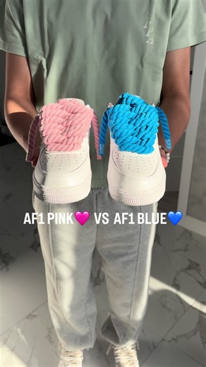 AF1 PINK🩷 VS AF1 BLUE💙 #af1 #ropelaces #custom