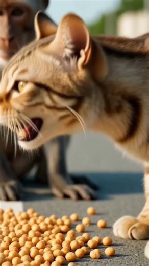 A Monkey and a Cat Became Best Friends ❤️