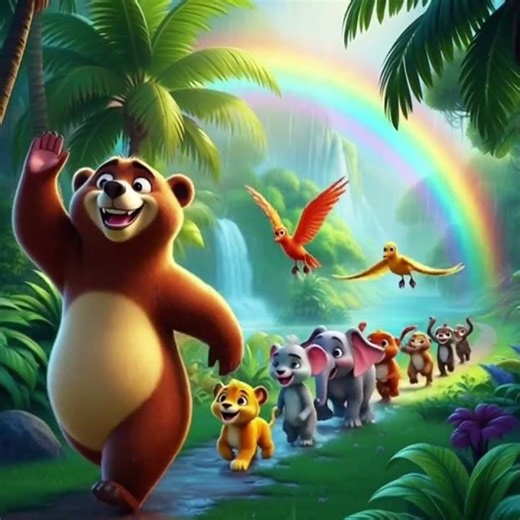🐻✨ Wake up Balu’s Jungle Fun! Animals laugh, play & explore the wild! 🌴🎶 #Cartoon #Adventure #Shorts