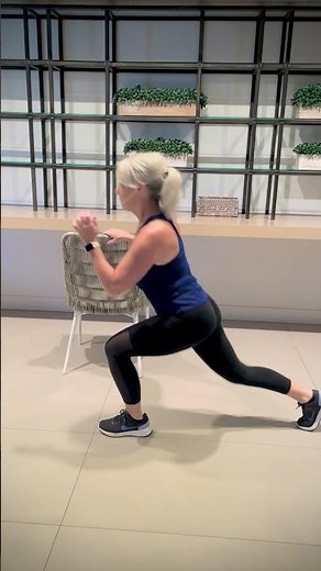 Chair-Assisted Reverse Lunges with Knee Raise