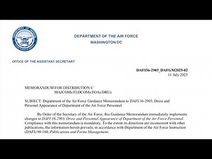 NEW Air Force Dress & Appearance Rules (DAFI 36-2903 Update) | July 2025 AFI Breakdown