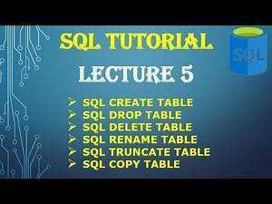 SQL Create Table | DROP Table | RENAME Table | DELETE Table | Truncate Table | Copy Table part 05