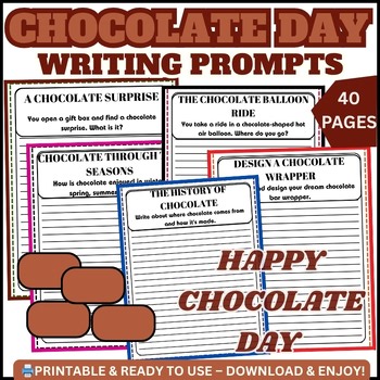 Chocolate Day Writing Prompts Worksheets, 2nd 3rd 4th 5th Grade