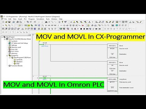 Move Instruction in Omron PLC || Move Long Instruction in Omron PLC || CX-Programmer