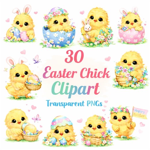 30 Easter Chick Clipart – Spring Chick Illustrations | Transparent Pngs - Etsy