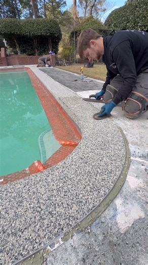 Installing Impressive Pool Coping: Impanema Beach Blend
