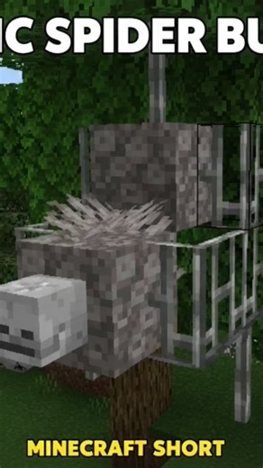 EPIC Minecraft CAVE SPIDER Build! 🕷️ (Wither Skeleton Head) #shorts #minecraft #build