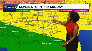 Strong to severe storms expected late Sunday into Monday in New Orleans