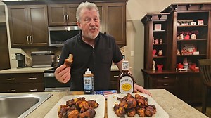 Air Fryer BACON Wrapped BBQ Chicken Wings. Your Super Bowl guests are gonna think you're the coolest cat on the planet. Course, they're also gonna think you should be on a statin...whatever. | Mike DuBord