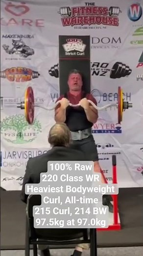 Strict Curl 220 Class Open World Record & Heaviest Bodyweight Curl All-Time for 100% Raw #strictcurl