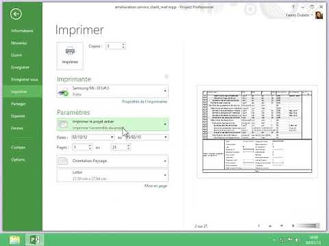 14 Imprimer un document ms project