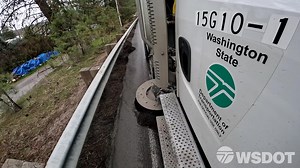 Greg Wilkie has been a maintenance worker for us out of the Spokane area for about three years, doing everything from fixing potholes to treating roads in the winter. Last week he was working on sweeping the roads to clear sand and other material that had built up over the winter. When he's off work he loves spending time with his wife and two children. Please make sure he can do that every night by always being alert and patient around road crews, slowing down and giving them room. | WSDOT