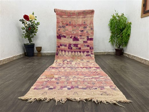 Women Purple Handmade Rug Runner, Kitchen Rug Neutral Unique, Wool Carpet 100x20 Cm - Etsy