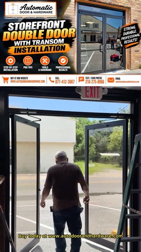 How to Install Commercial Glass Double Doors #shorts #commercialdoors #glassdoor
