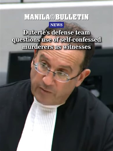 Former president Rodrigo Duterte's defense team has questioned the prosecution's reliance on self-confessed murderers as its star witnesses in the crimes against humanity charges the former leader is facing, arguing that their testimonies lack credibility as the statements cannot even be used against themselves. (Video courtesy of ICC) #ManilaBulletin #MB #News #NewsPH