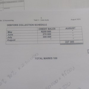 DEBTORS COLLECTION SCHEDULE|         | CREDIT SALES | AUGUST ... | Filo