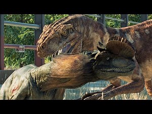 ATROCIRAPTOR (Red) VS DOMINION DILOPHOSAURUS - Jurassic World Evolution 2