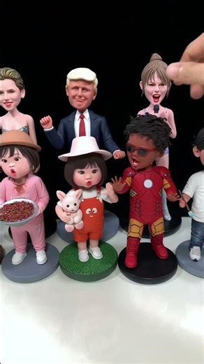 Playful Handmade Clay Bobbleheads Full of Delight