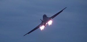 Take A Look At This Amazing Video Of a B-1B Lancer Night Afterburner Takeoff and Spiral Climb