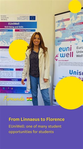 A few days ago, I had the chance to travel to Florence 🇮🇹 not just as a student ambassador, but also as a representative of Linnaeus University students at EUniWell. Together with students from universities across Europe, we held a board meeting to prepare upcoming activities and exchange ideas on wellbeing. 💡 These experiences are truly inspiring, not only because they give me the chance to meet new people and enjoy cultural exchange, but also because they help me grow, learning things I can