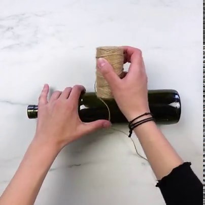 Self Watering Planter Made of Wine Bottle