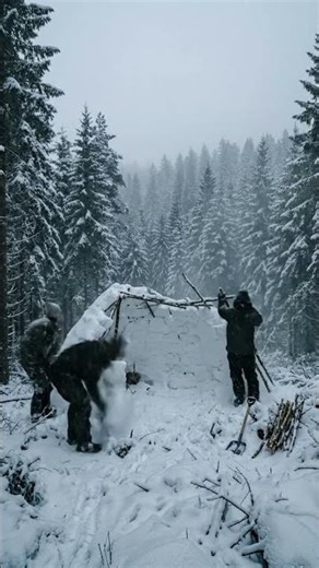 “He Built a Snow Shelter in a DEADLY Snowstorm ❄️😳” #survival #cozyhome