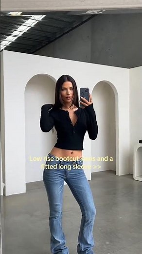 BRAXTON Low Rise Denim Jeans👖+ Black Top🖤 #shorts #viral