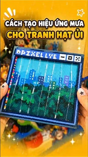 Moving Rain Effect on Perler Bead Art #diy #creative #shorts