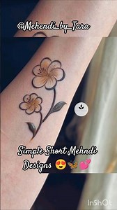 Simple Short Mehndi Designs 😍🦋|Latest Trending Easy Cute Henna Tattoo #mehndi#henna#tattoo#aesthetic