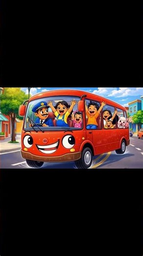 🚌 The Big Red Bus - Fun Nursery Rhyme for Kids! #kidseducation #youtubeshorts #shorts
