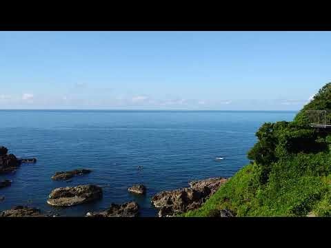 石川県 能登半島の先端 珠洲市 上から見下ろした「ランプの宿」と回りの外観