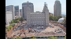 8.6K views · 288 reactions | The following time lapse covers the Salt Lake Temple renovation work during October. It shows the north side of the temple, where work continues on debris removal (for recycling), shoring, the secant wall, and lagging. Check out https://bit.ly/2Go64Bl for more details. | Temple Square | Facebook