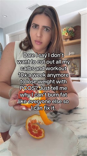 Dare I say that we can lose weight with PCOS without starving all day and doing back to back cycling classes? Balancing our hormones will actually get your metabolism to work again so you don’t need to count calories and obsess over weight loss… your body sheds weight, your period comes back and you feel like your pre PCOS self again. Let’s do this! #pcos #pcosweightloss #pcoslife #pcosawareness #pcoswarrior