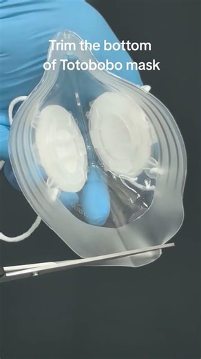 Trimming the bottom of the mask