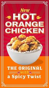 9.3K views · 2.1K reactions | We are turning up the heat. Introducing your original favorite, now with a spicy twist: HOT ORANGE CHICKEN! ️ Available for a limited time only in all Panda stores. | Panda Express Philippines | Facebook