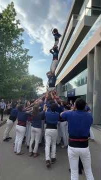 WATCH building of a human pyramid on a Spanish campus